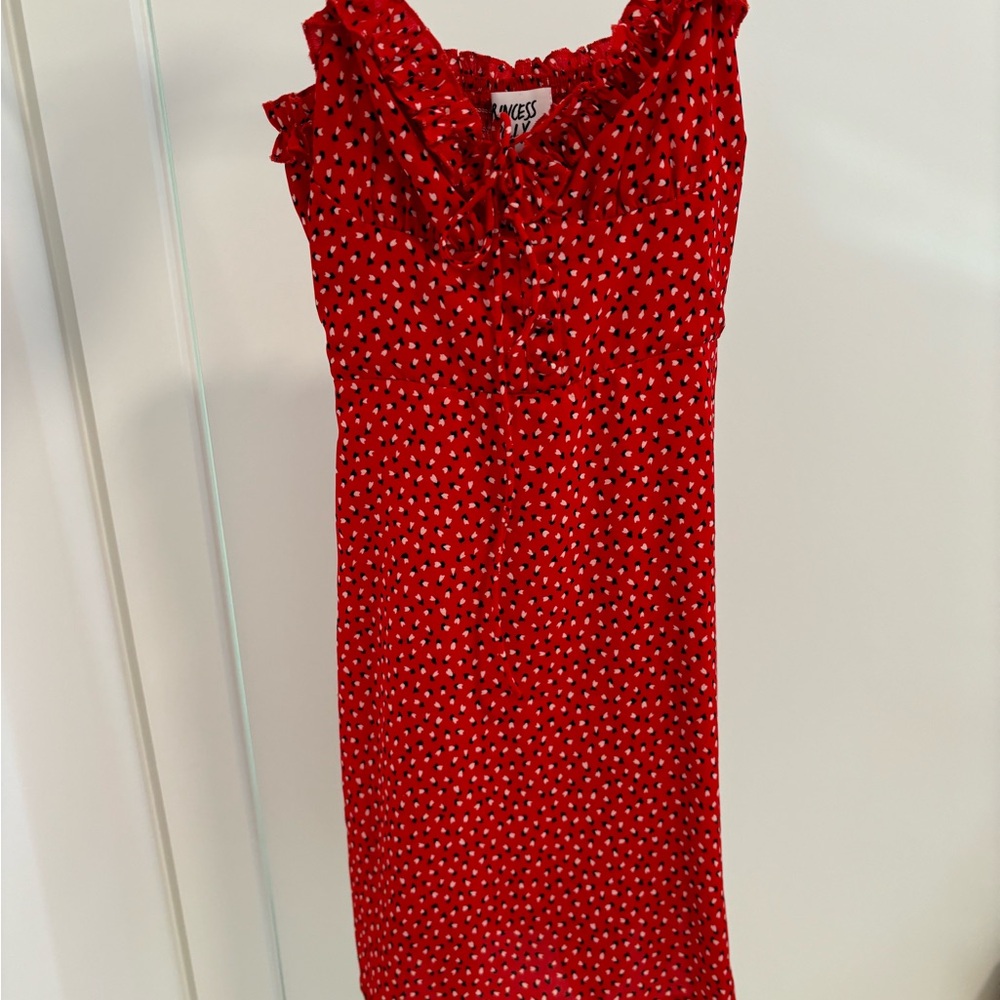Princess Polly Red and Black Patterned Dress